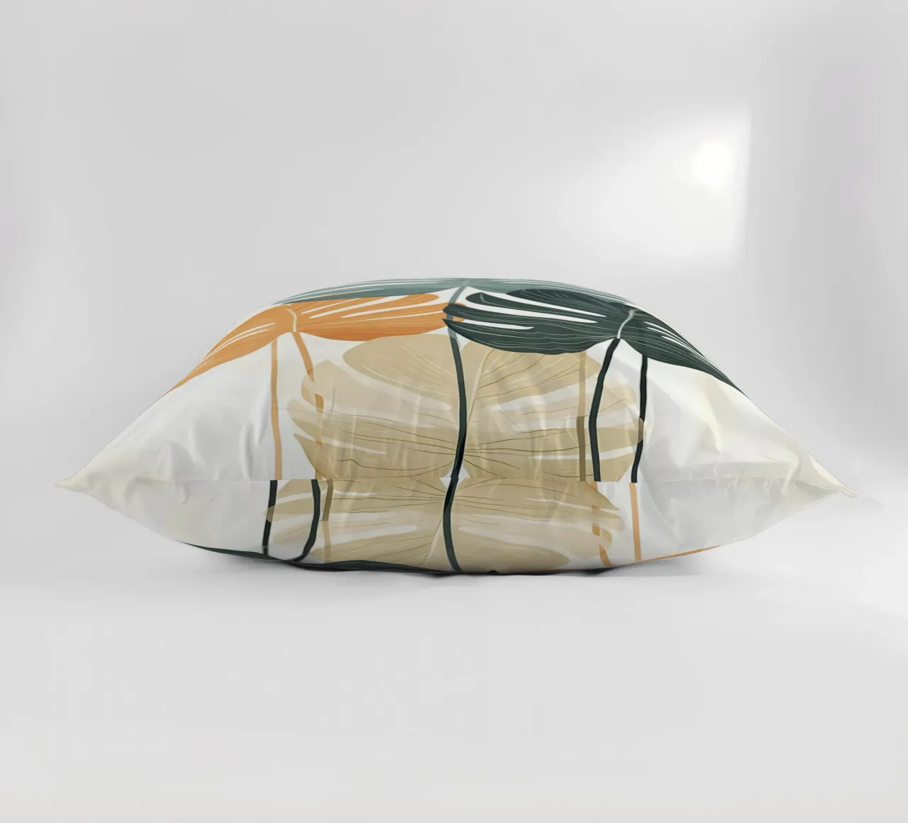 monstera leaves botanical decorative cushion by Robert Wiesner