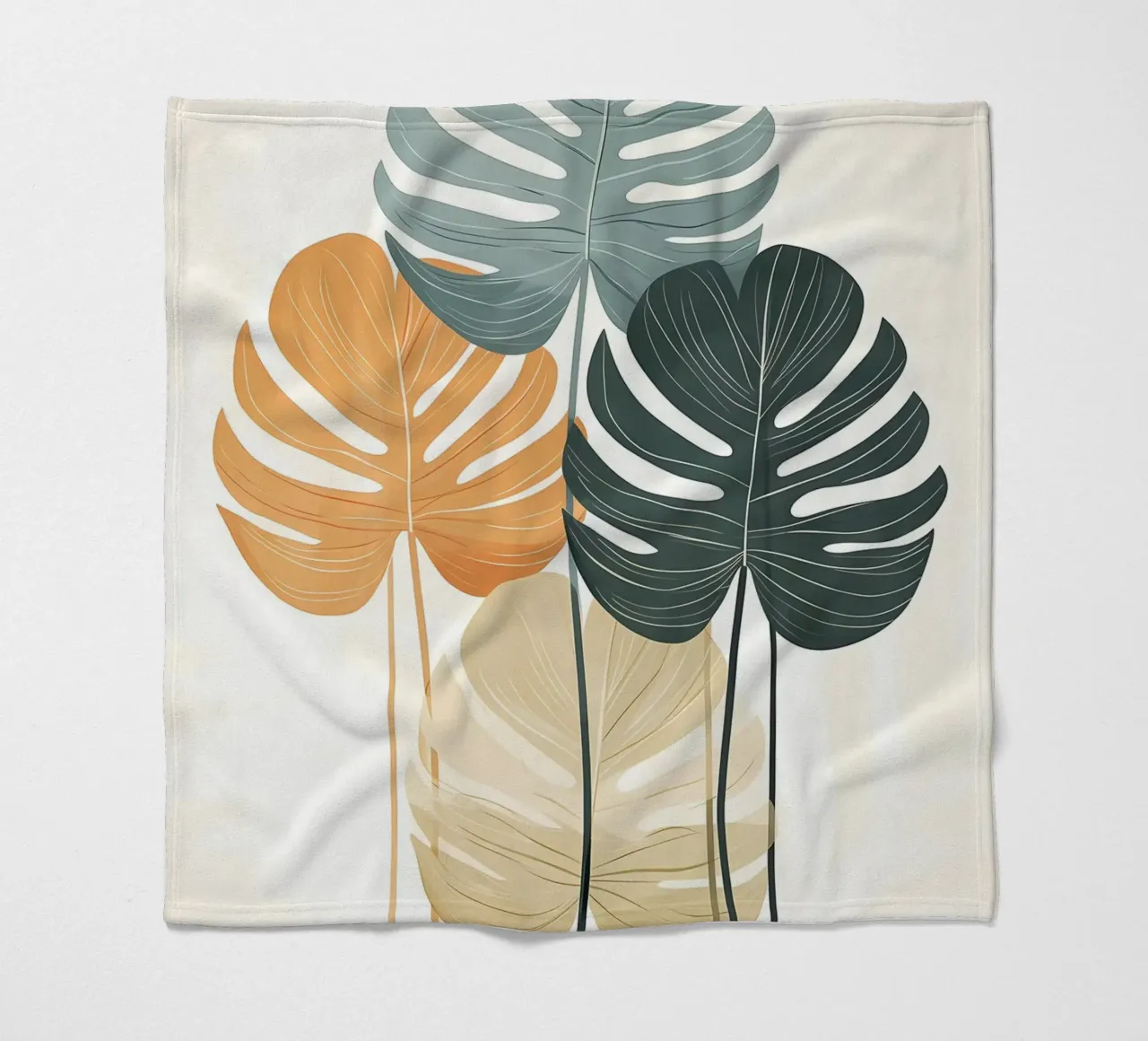 monstera Blätter botanisch Fleecedecke von Robert Wiesner