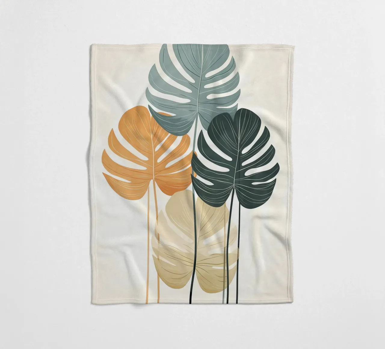 monstera Blätter botanisch Fleecedecke von Robert Wiesner