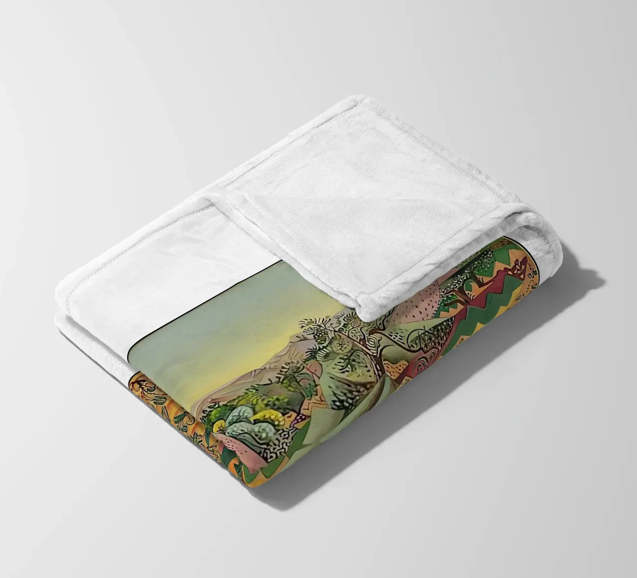Vines and Olive Trees fleece blanket by Narciso