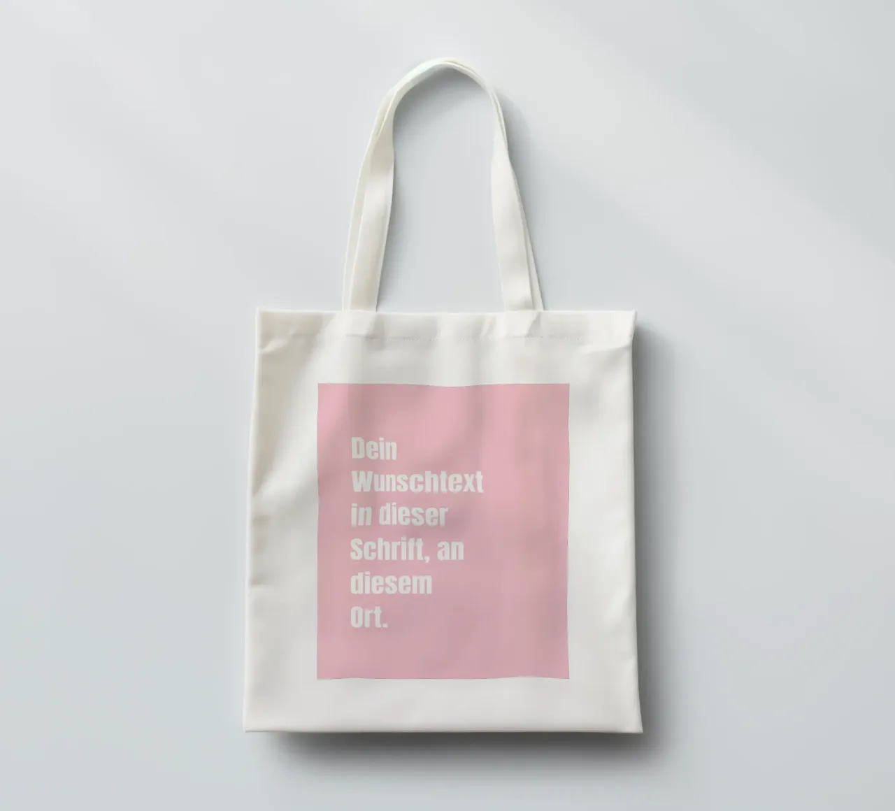 Wunschtext in rosa weiß borsa in juta da WORTSPIEL
