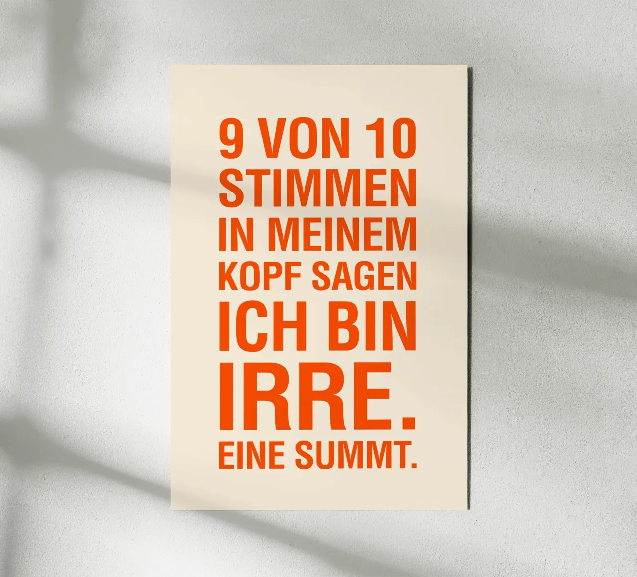 9 VON 10 STIMMEN IN MEINEM KOPF SAGEN ICH BIN IRRE. Forex-Platte von The Typo Dept.