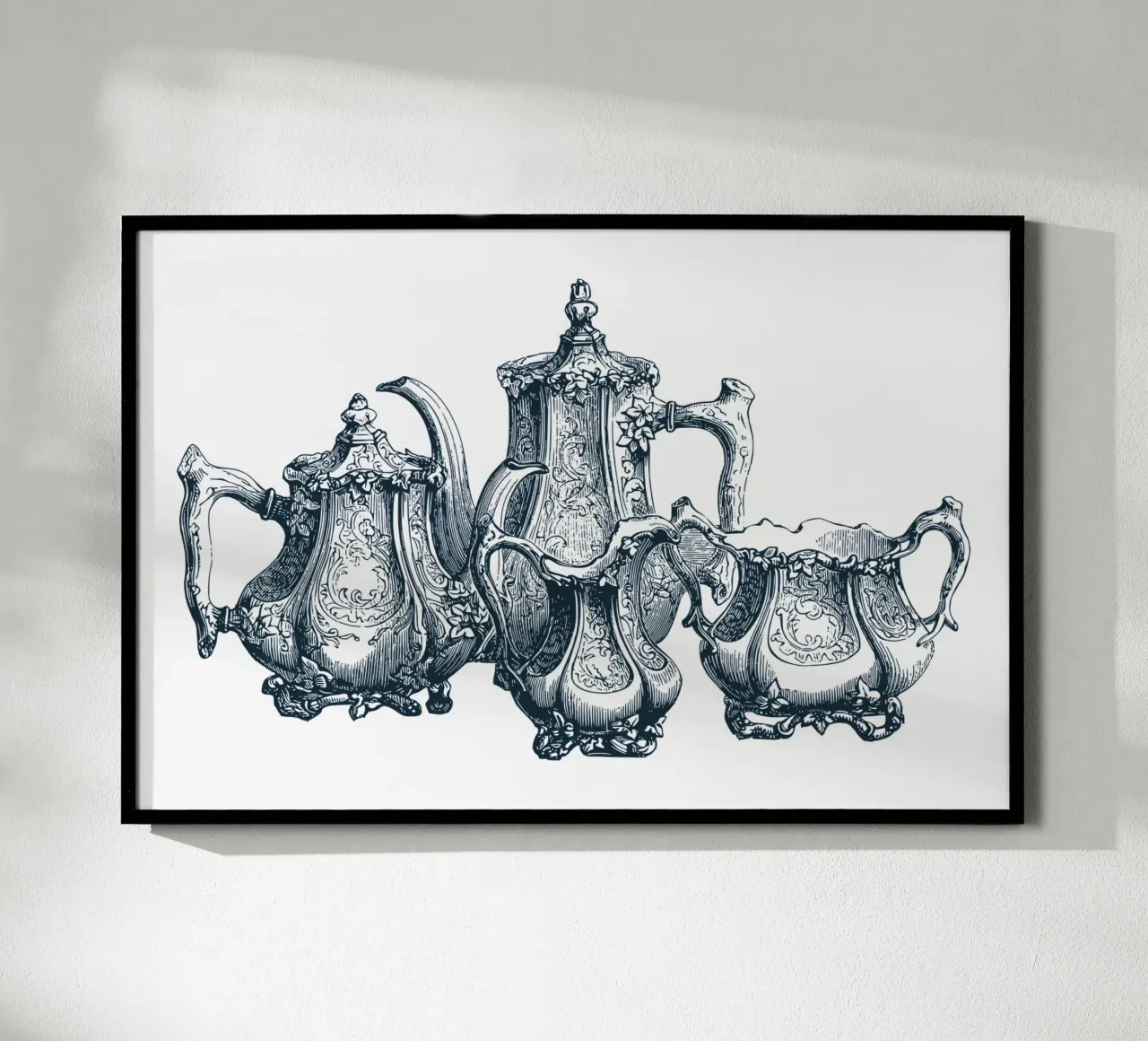 crockery set with vintage teapot and teacup hahnemühle by morphinaeblue