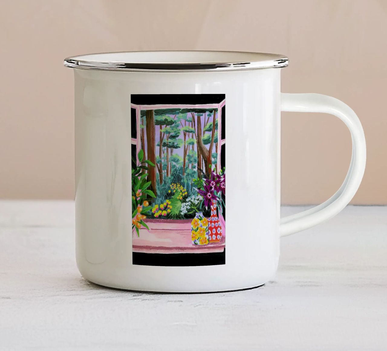Enchanted Garden tazza in smalto da Sarah Gesek
