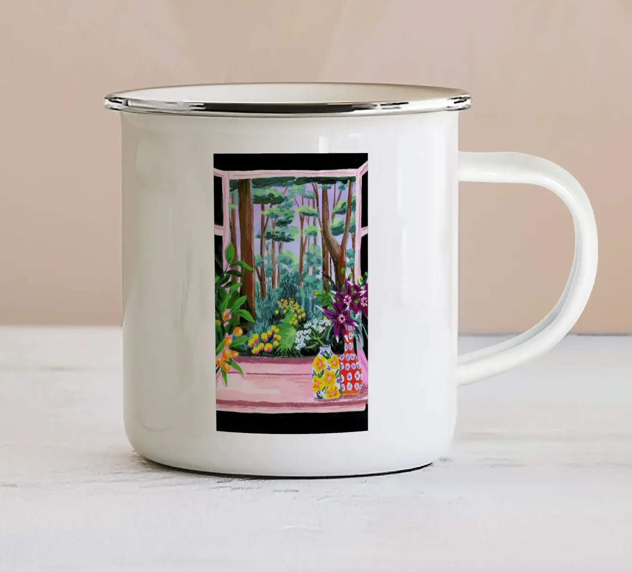 Enchanted Garden tazza in smalto da Sarah Gesek