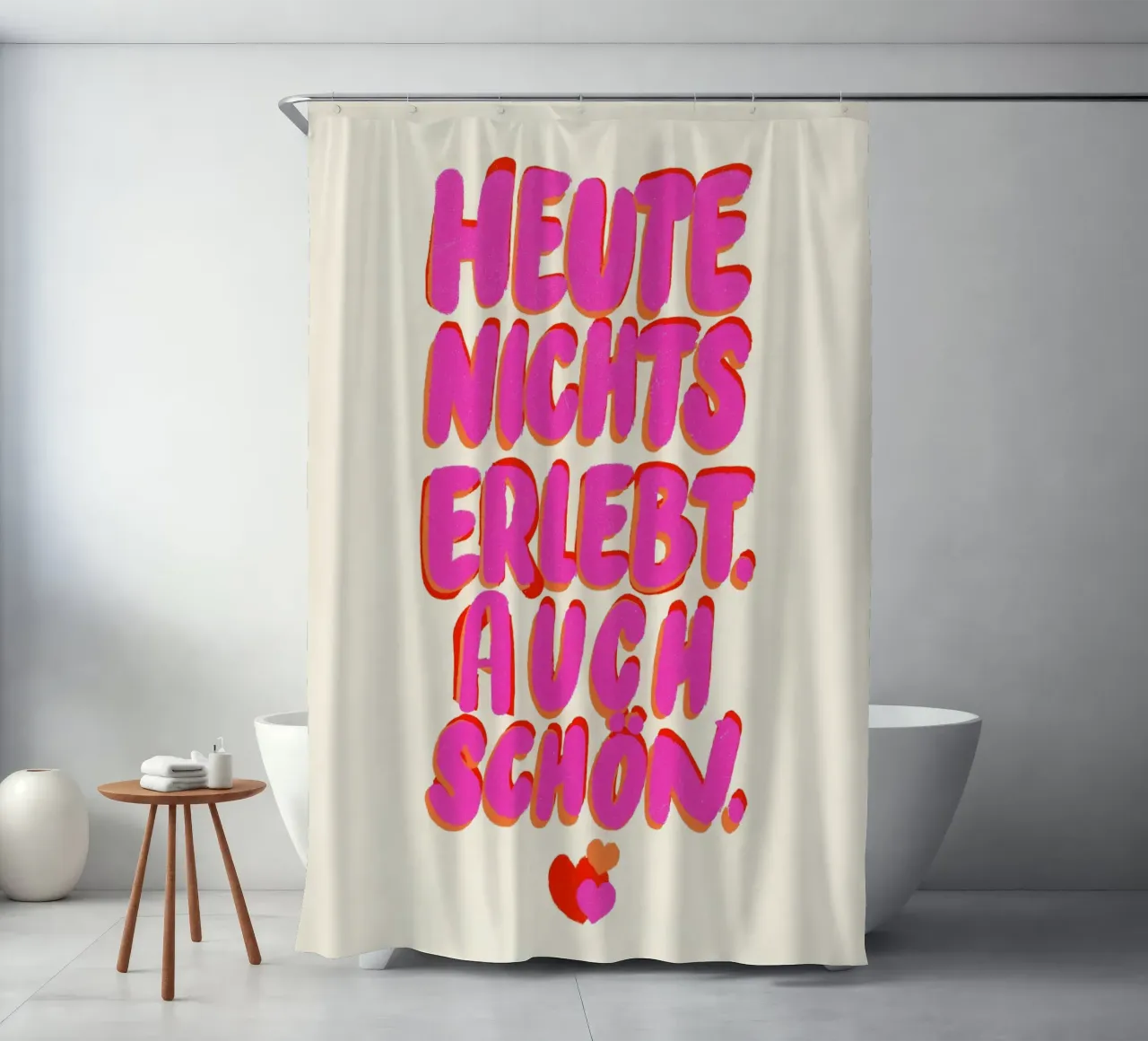 Slow Life Statement shower curtain by QuooodZ by MooodzArt