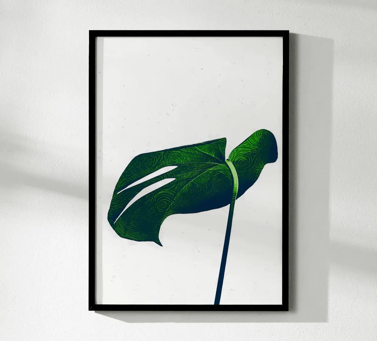 foglia natura monstera poster con telaio in plastica da Patrick L Lord