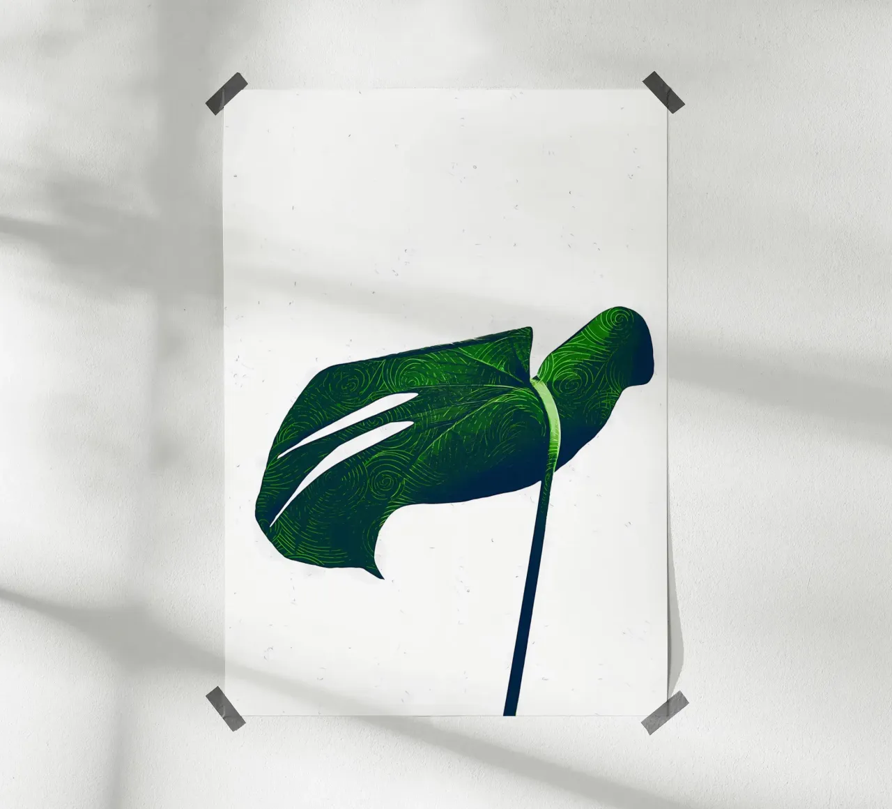 foglia natura monstera poster con telaio in plastica da Patrick L Lord