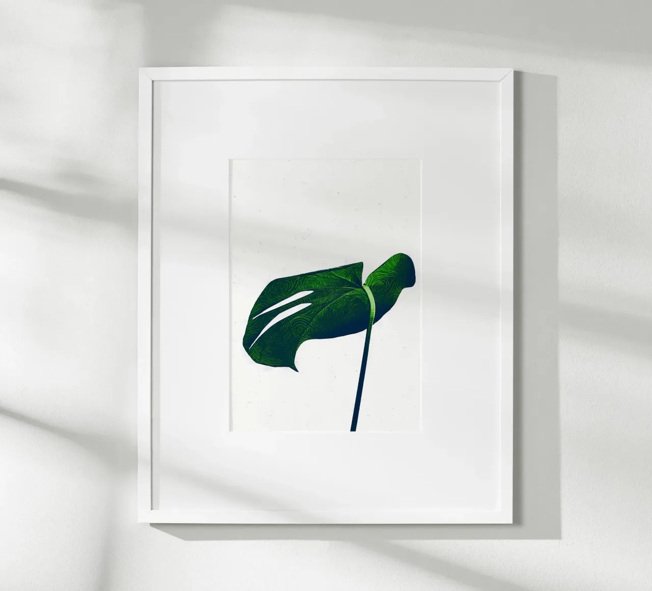 foglia natura monstera poster con telaio in plastica da Patrick L Lord