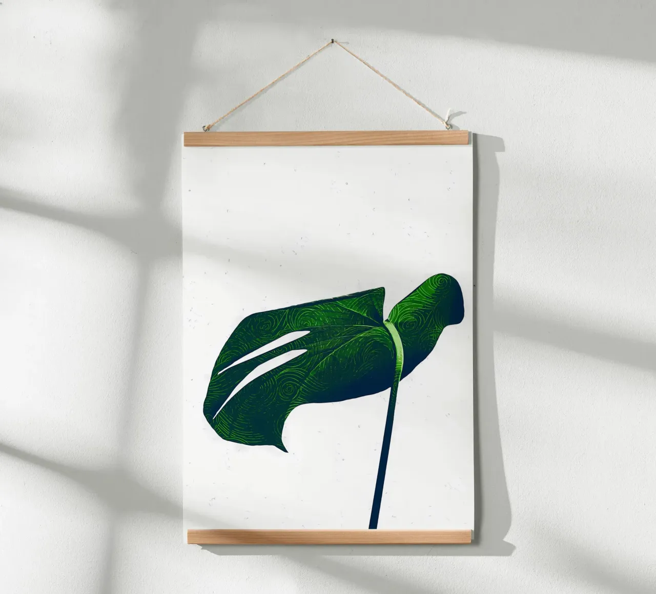 foglia natura monstera poster con telaio in plastica da Patrick L Lord