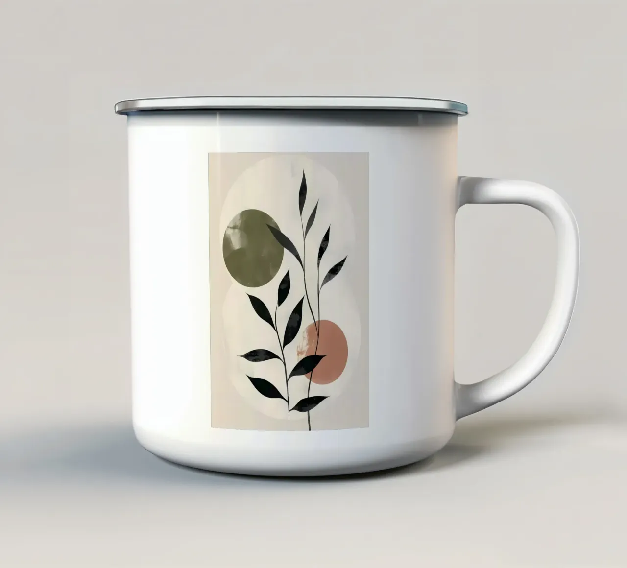 foglie rami cerchi tazza in smalto da Patrick L Lord
