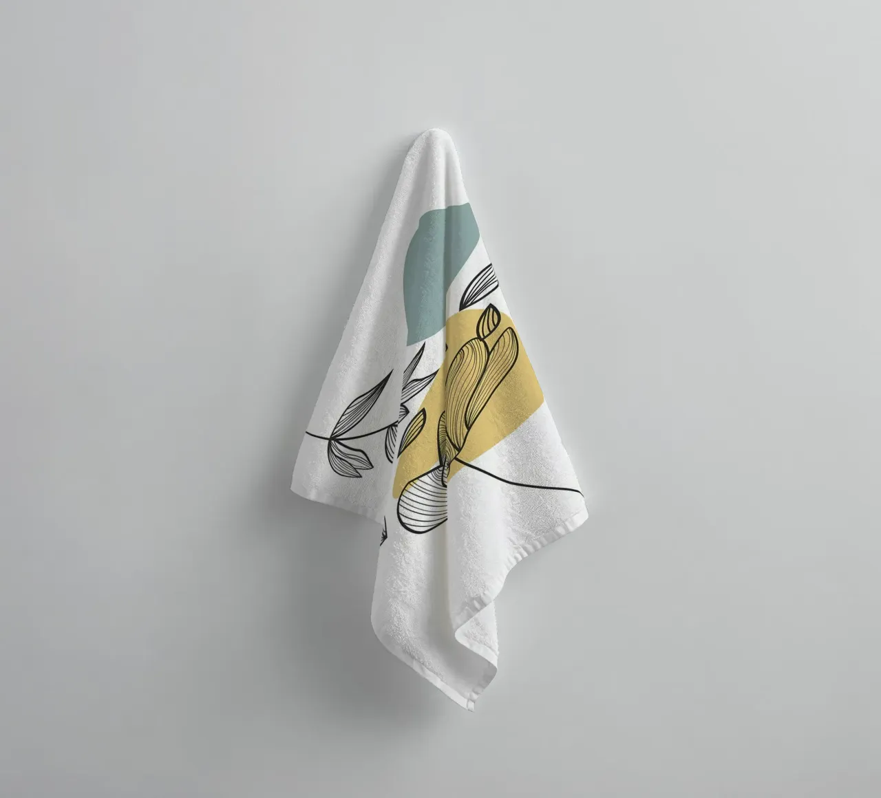 bloemblad botanisch badhanddoek van Patrick L Lord