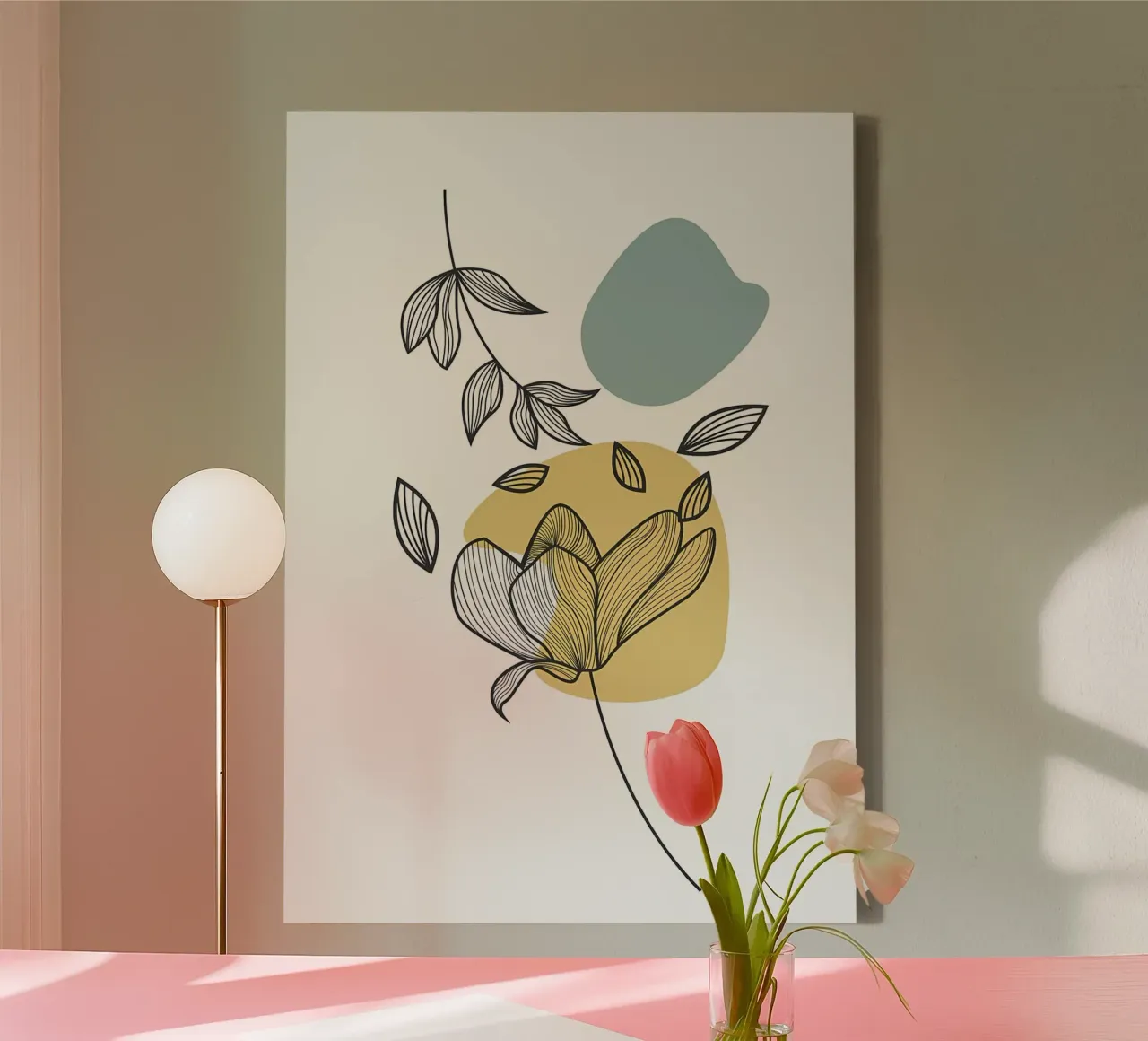 bloemblad botanisch canvas met Baklijst van Patrick L Lord
