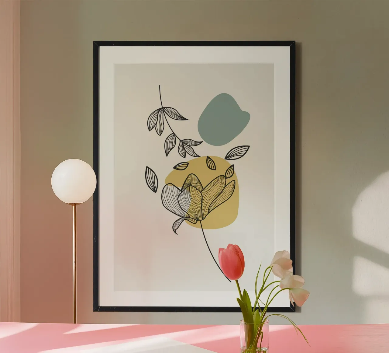 fiore foglia botanica poster con telaio in plastica da Patrick L Lord