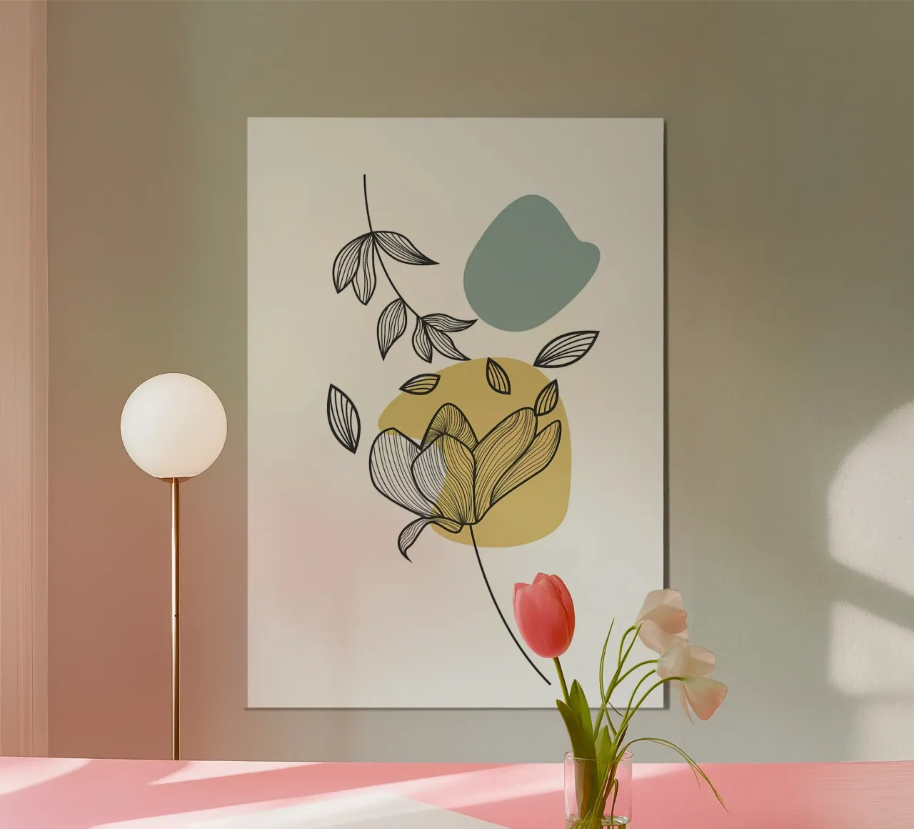 fiore foglia botanica poster con telaio in plastica da Patrick L Lord