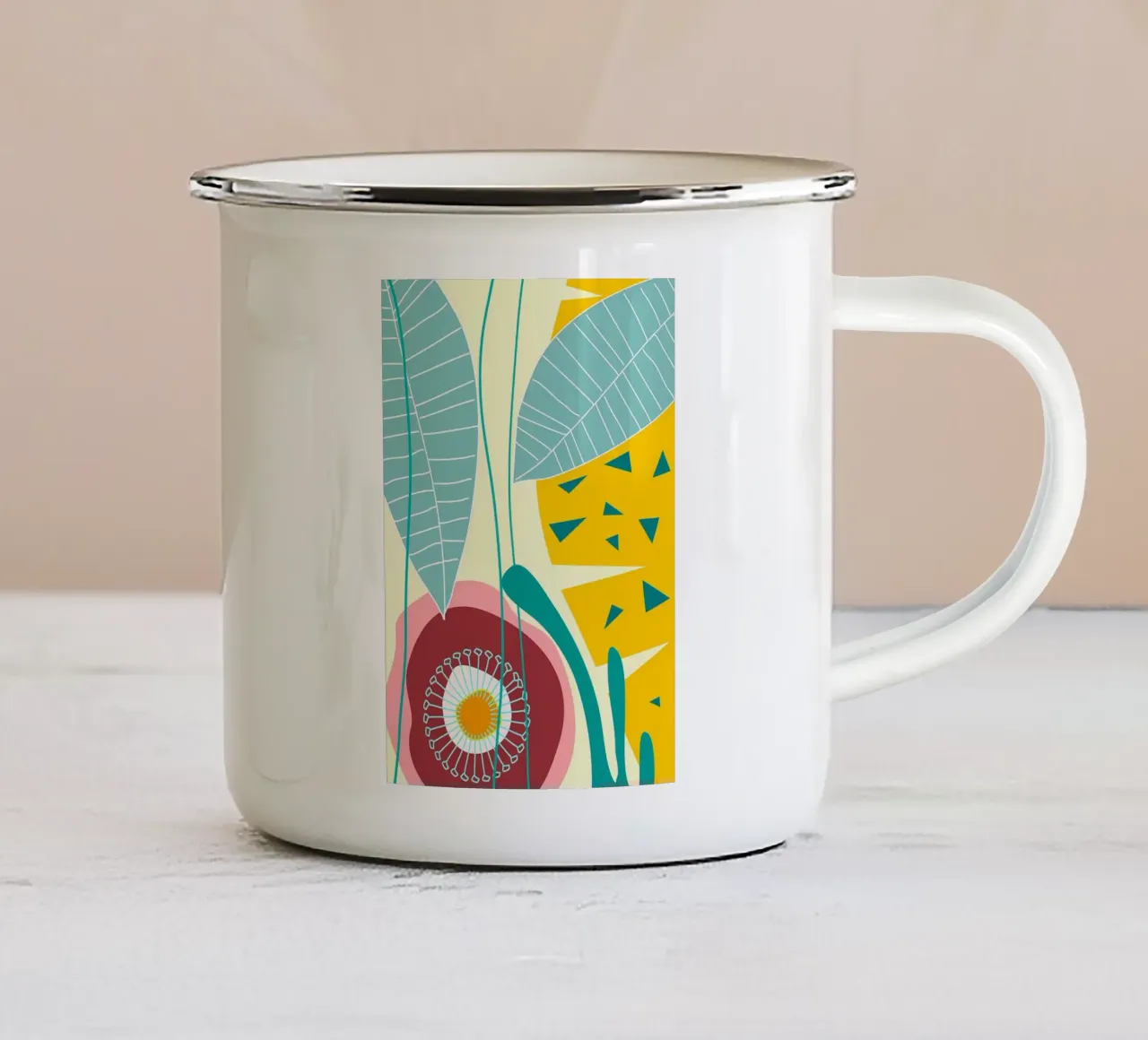 foglie petali stami tazza in smalto da Patrick L Lord
