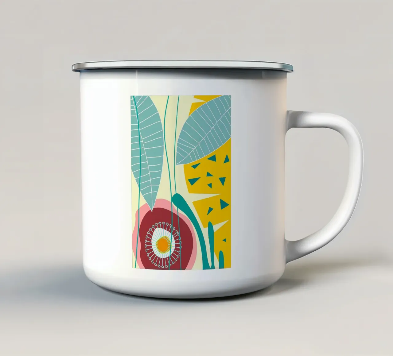 foglie petali stami tazza in smalto da Patrick L Lord
