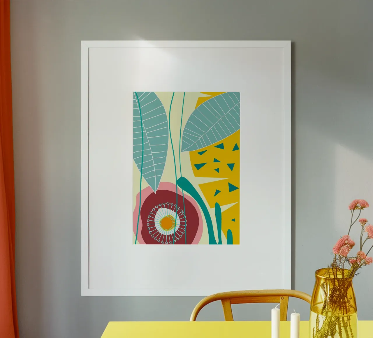 foglie petali stami poster con telaio in plastica da Patrick L Lord