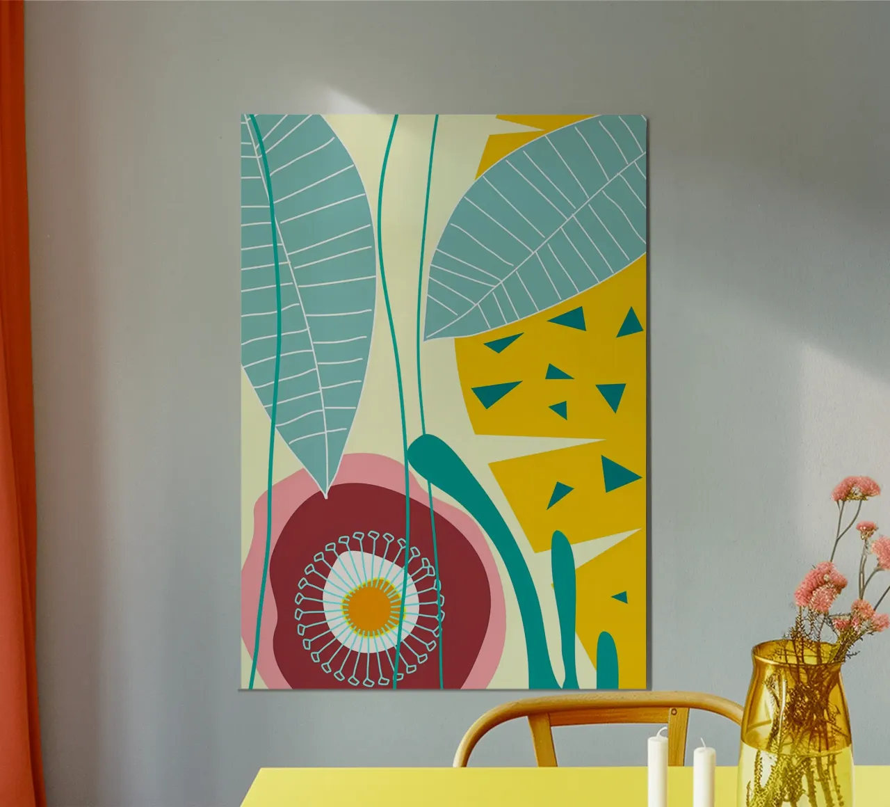 foglie petali stami poster con telaio in plastica da Patrick L Lord