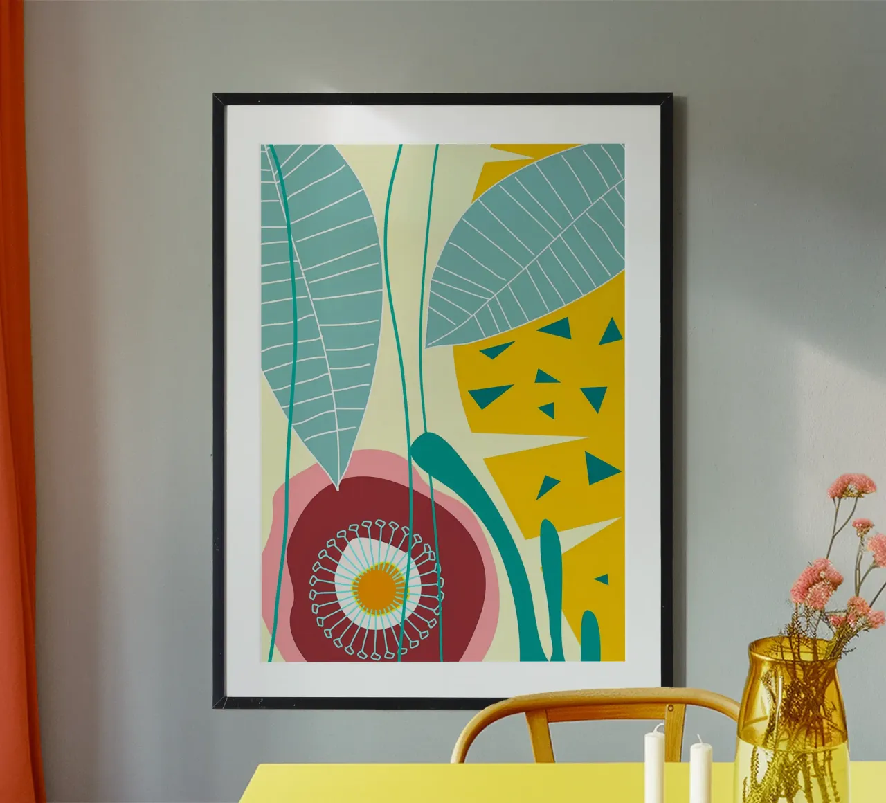 foglie petali stami poster con telaio in plastica da Patrick L Lord