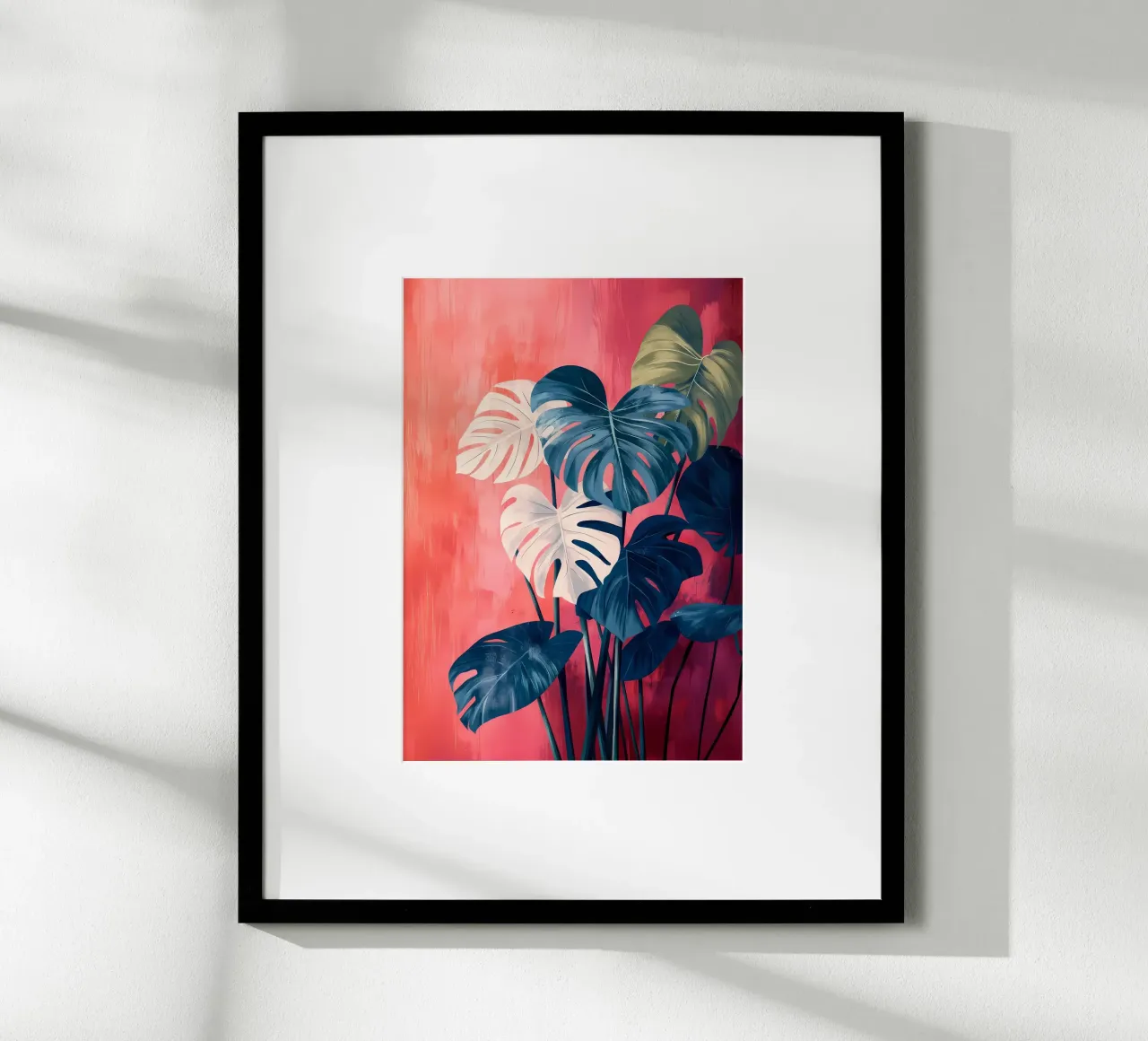 monstera foglie piante poster con telaio in alluminio da Patrick L Lord