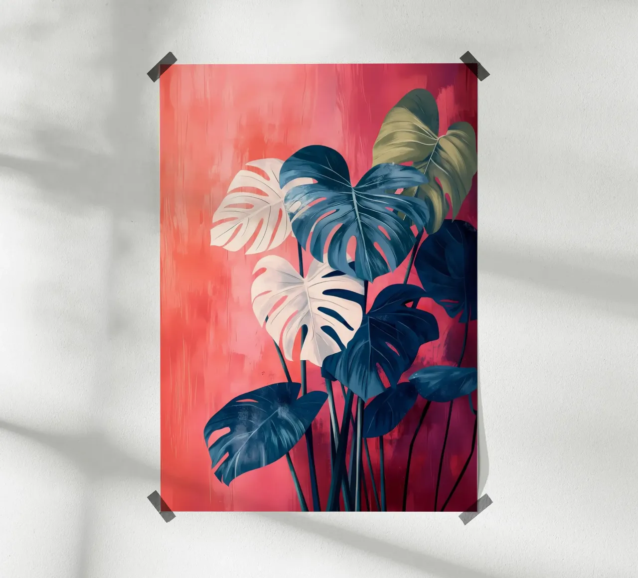 monstera foglie piante poster con telaio in alluminio da Patrick L Lord