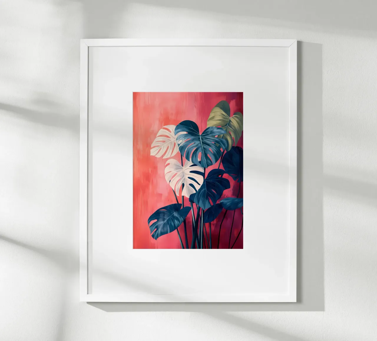 monstera foglie piante poster con telaio in alluminio da Patrick L Lord