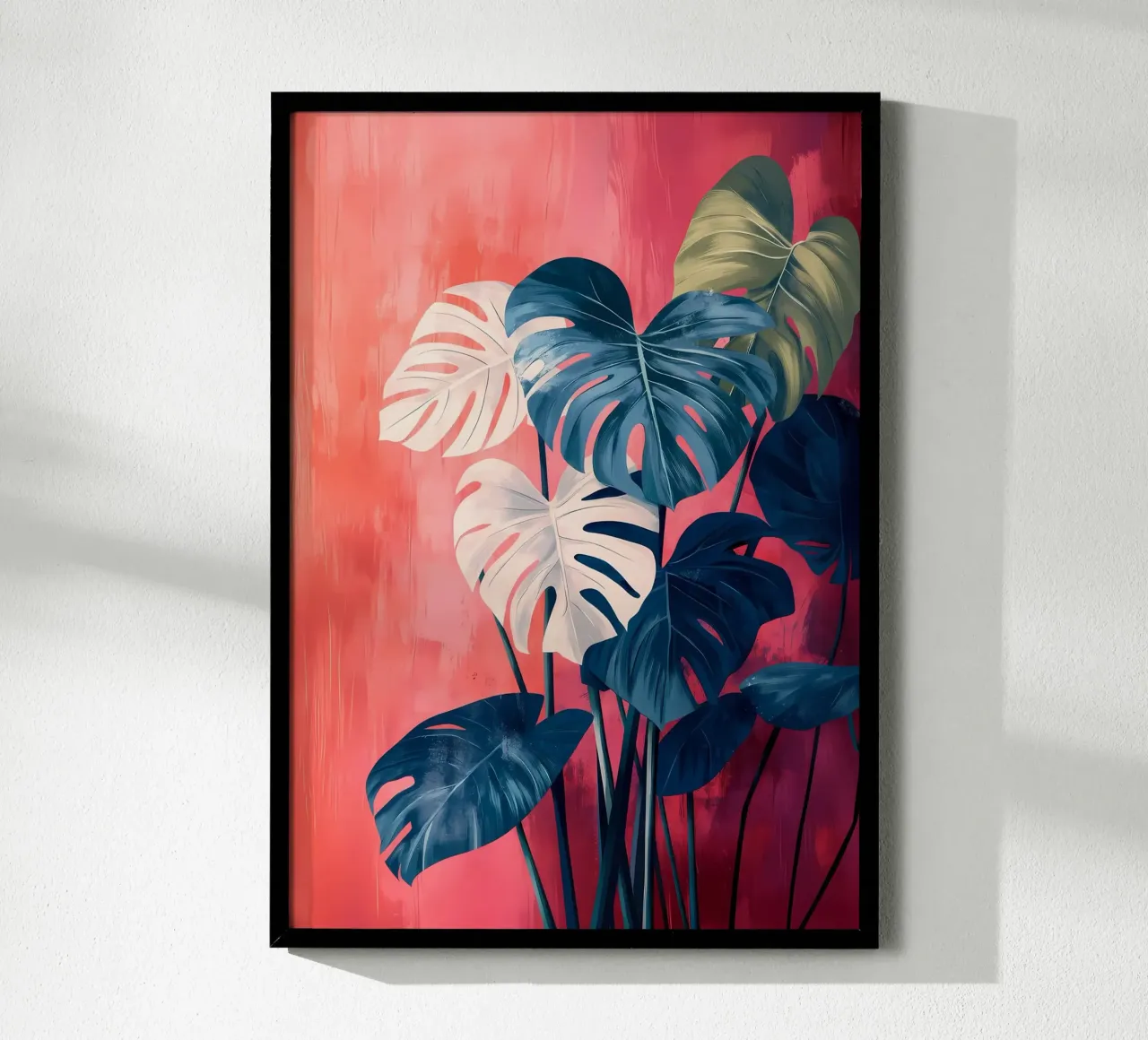 monstera foglie piante poster con telaio in alluminio da Patrick L Lord