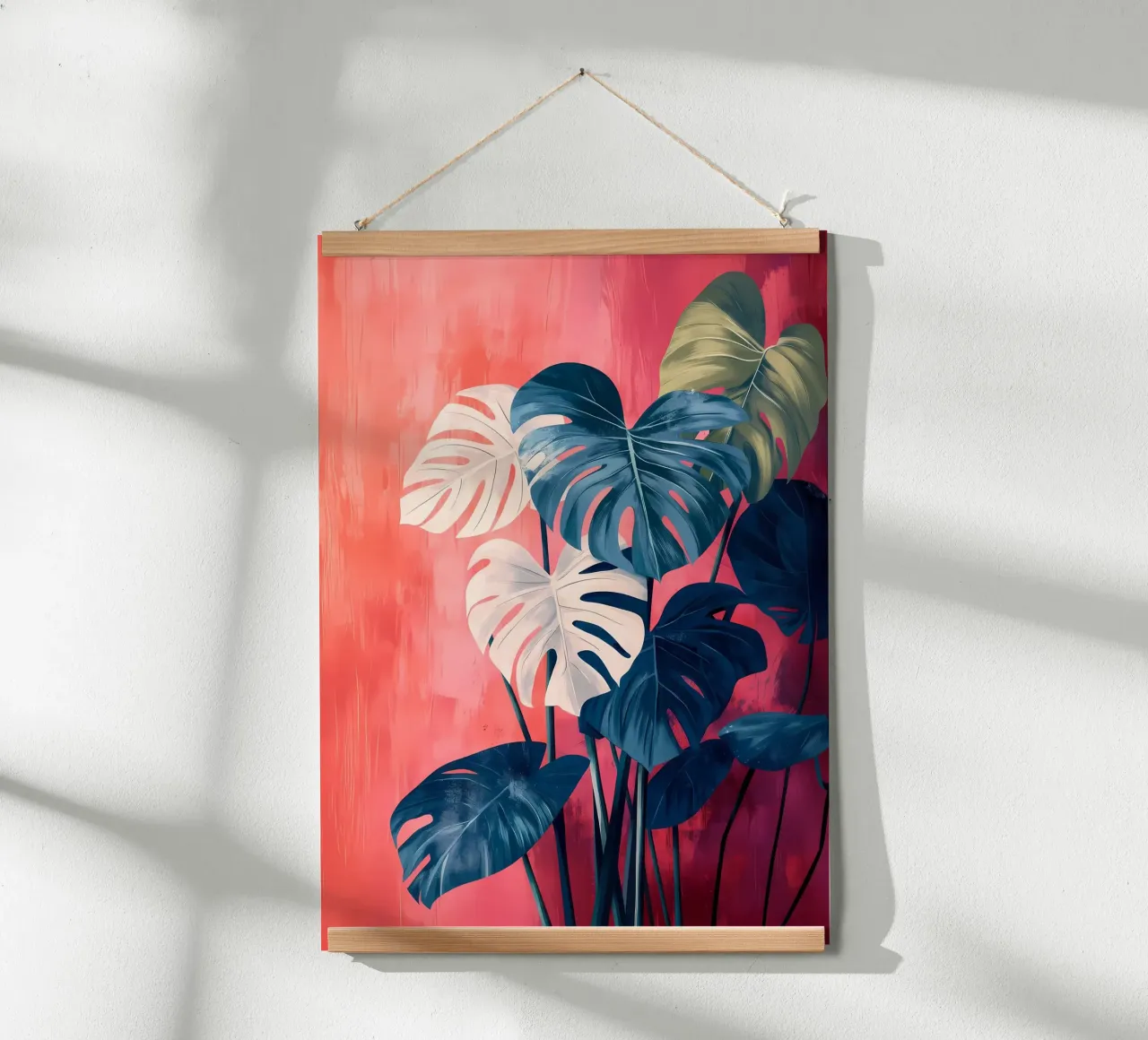 monstera foglie piante poster con telaio in alluminio da Patrick L Lord