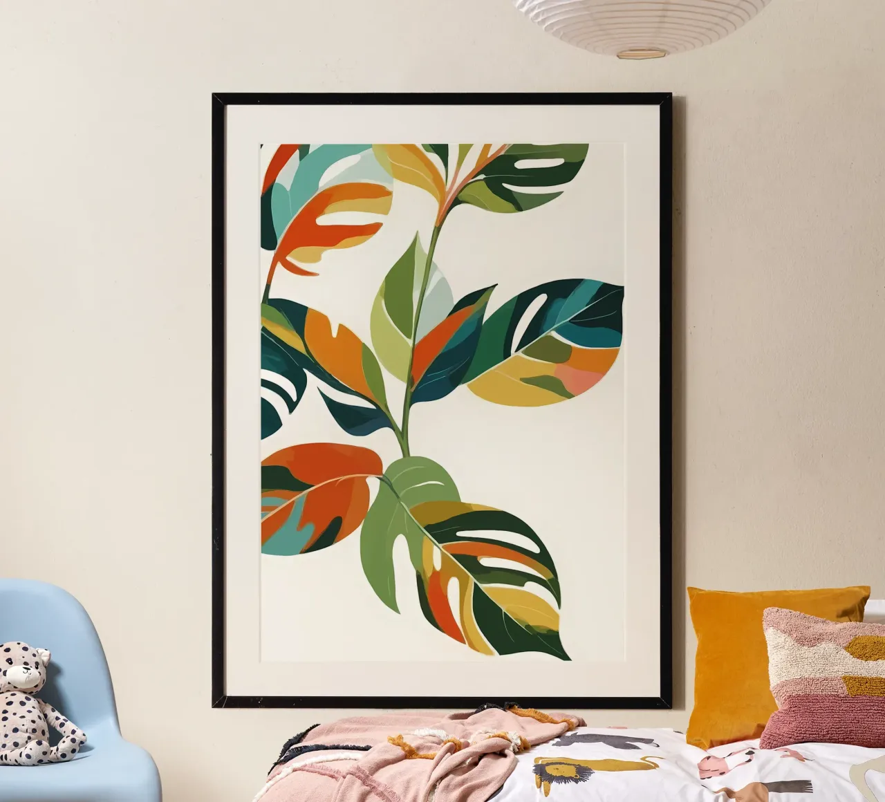 foglia vegetazione natura poster con telaio in plastica da Patrick L Lord