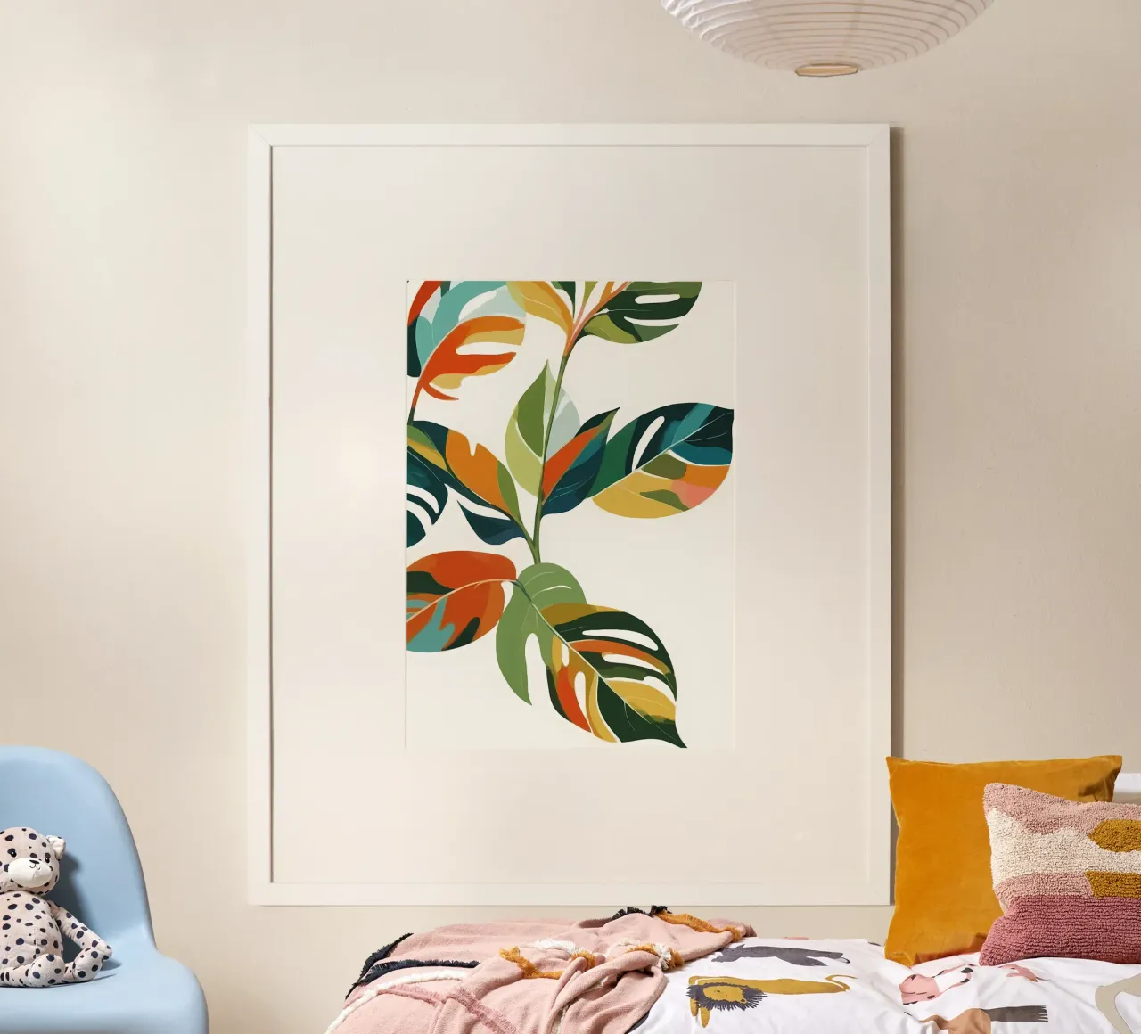 foglia vegetazione natura poster con telaio in plastica da Patrick L Lord