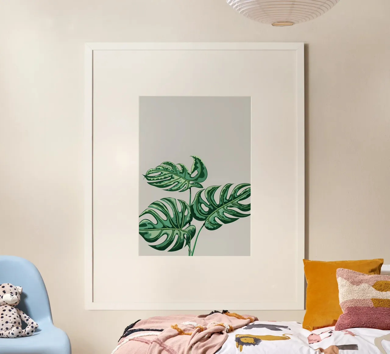monstera foglie verdi poster con telaio in plastica da Patrick L Lord