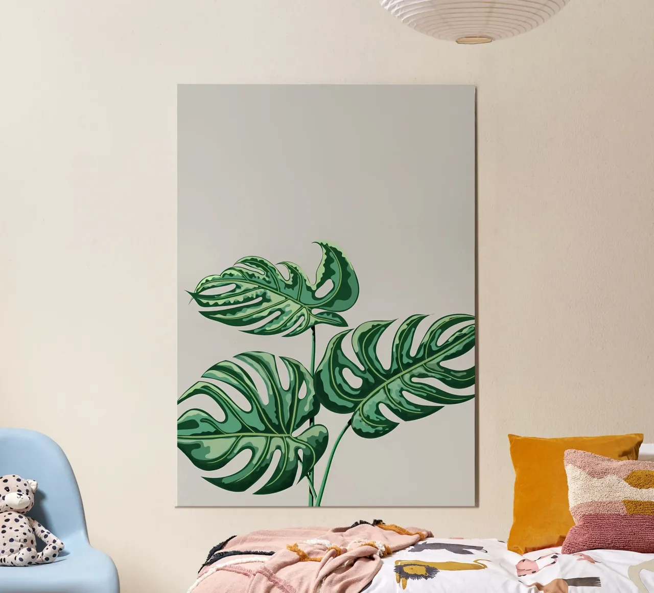 monstera foglie verdi poster con telaio in plastica da Patrick L Lord