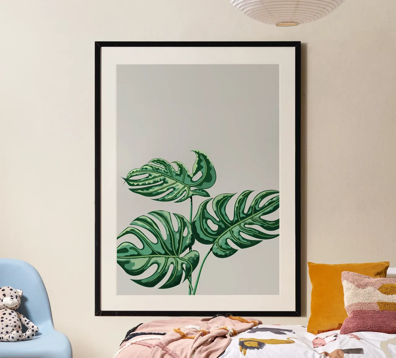 monstera foglie verdi poster con telaio in plastica da Patrick L Lord