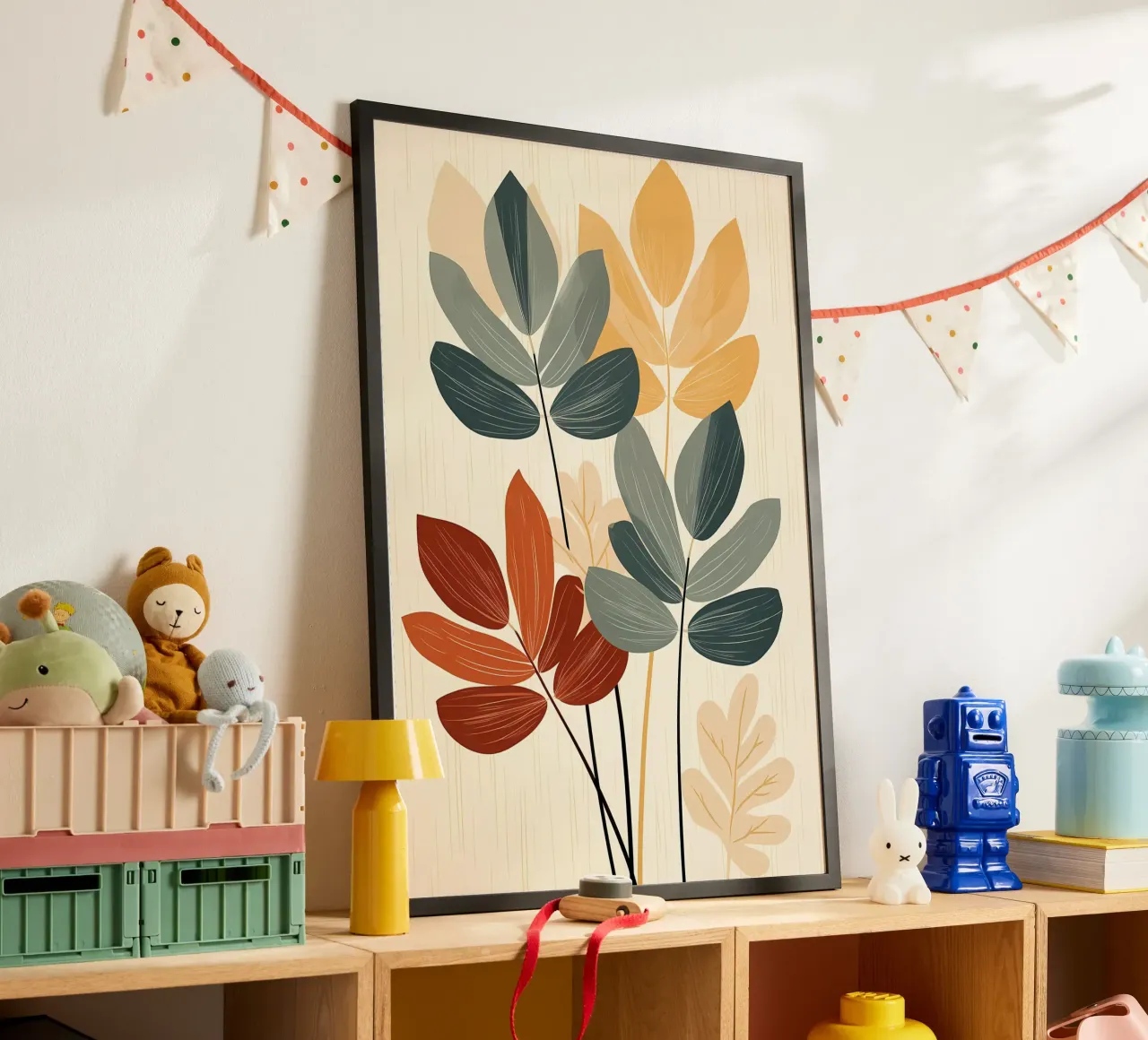 foglie fogliame natura poster con telaio in plastica da Patrick L Lord