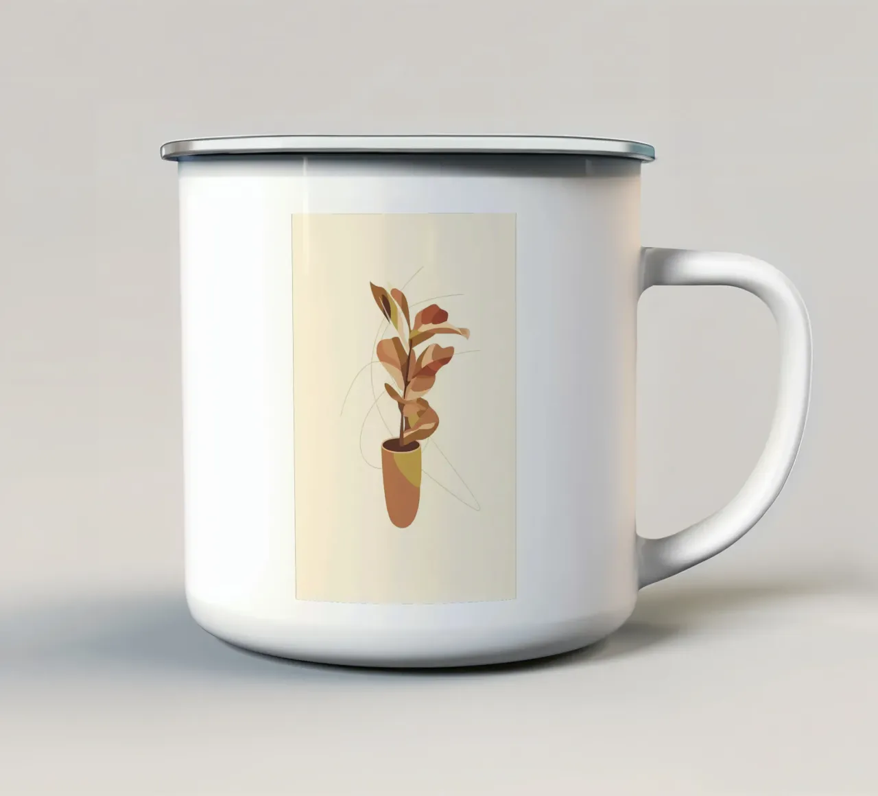 vaso di piante astratto tazza in smalto da Patrick L Lord