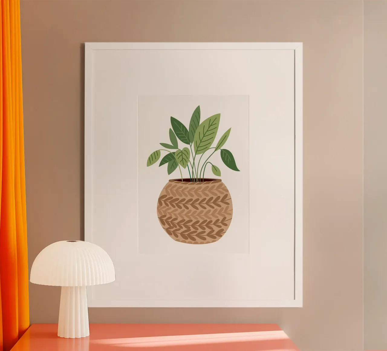 pianta in vaso foglie verdi poster con telaio in plastica da Patrick L Lord