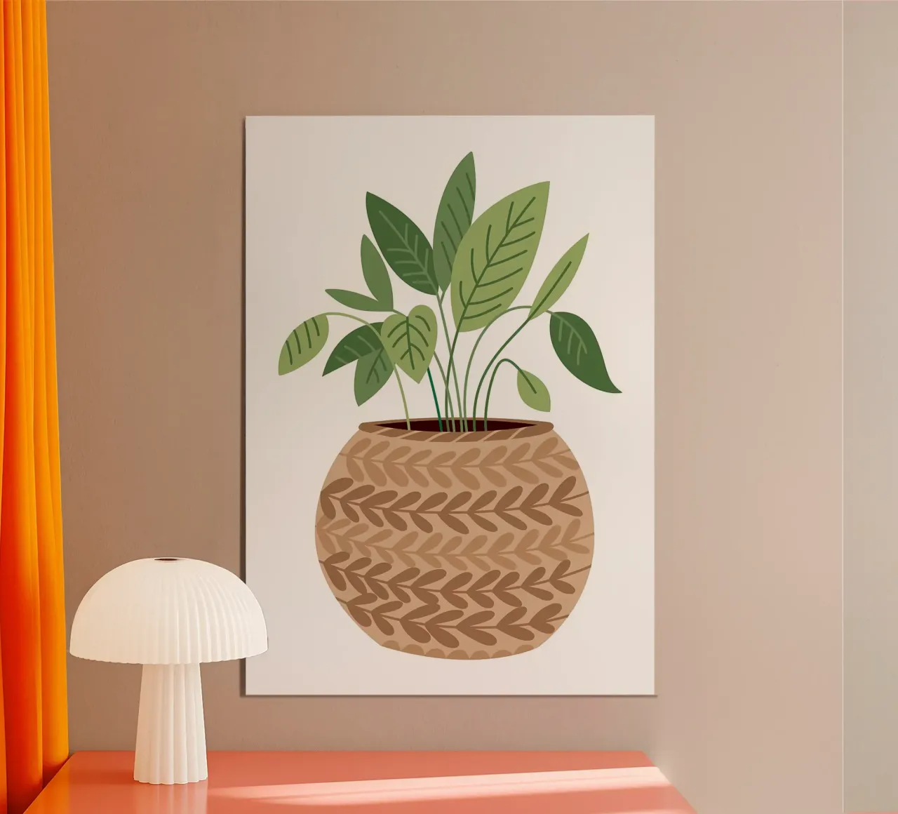 pianta in vaso foglie verdi poster con telaio in plastica da Patrick L Lord