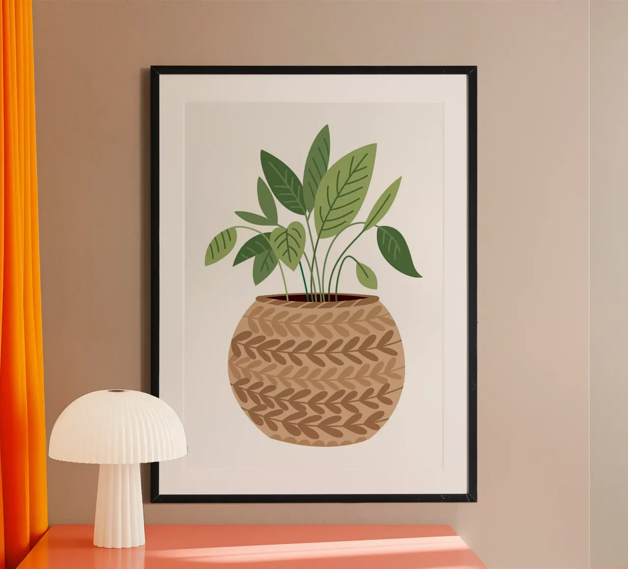pianta in vaso foglie verdi poster con telaio in plastica da Patrick L Lord