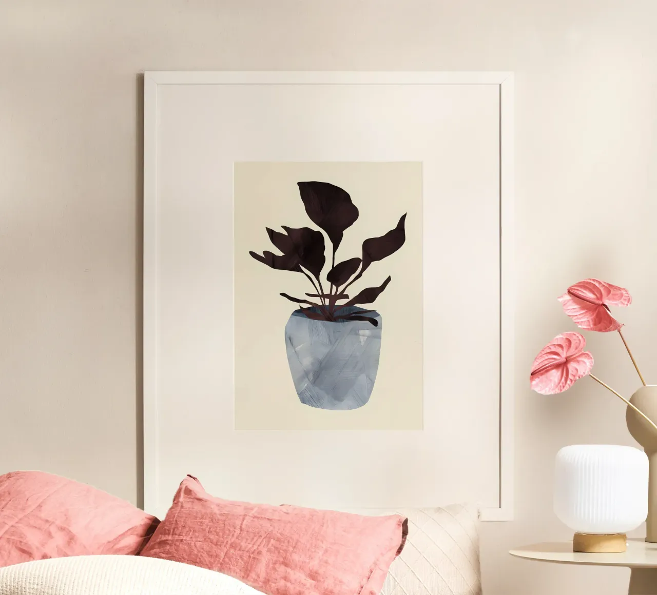 pianta in vaso fioriera da interno poster con telaio in legno da Patrick L Lord