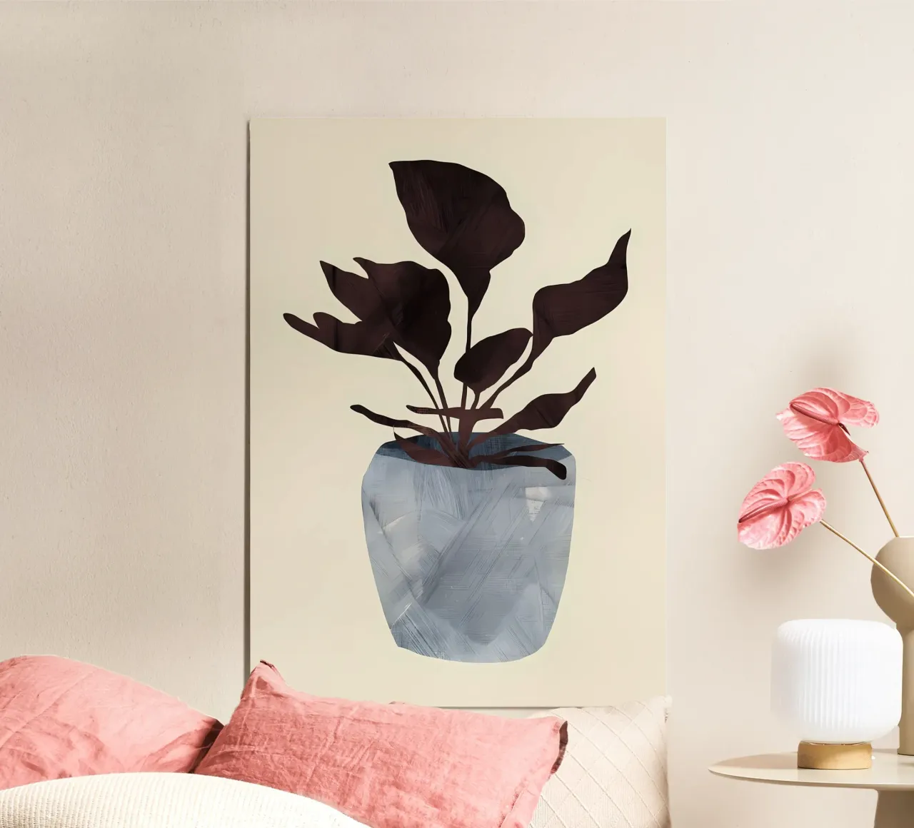 pianta in vaso fioriera da interno poster con telaio in legno da Patrick L Lord