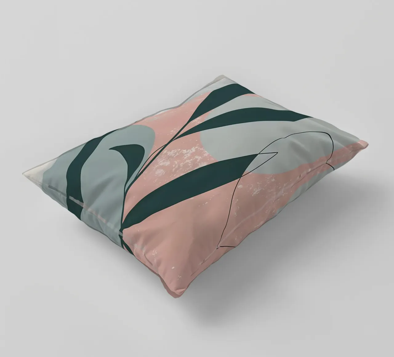 leaves abstract shapes circles decorative cushion by Patrick L Lord