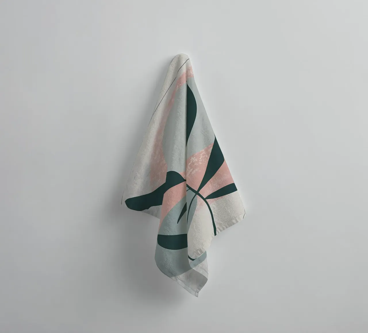 bladeren abstracte vormen cirkels badhanddoek van Patrick L Lord