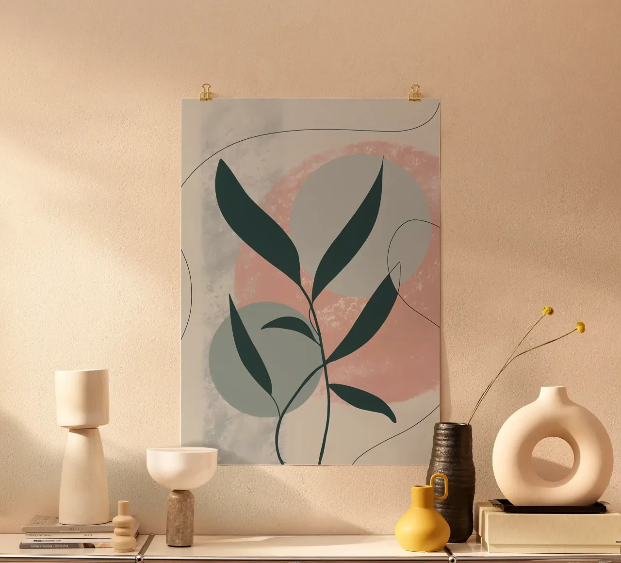 bladeren abstracte vormen cirkels poster van Patrick L Lord