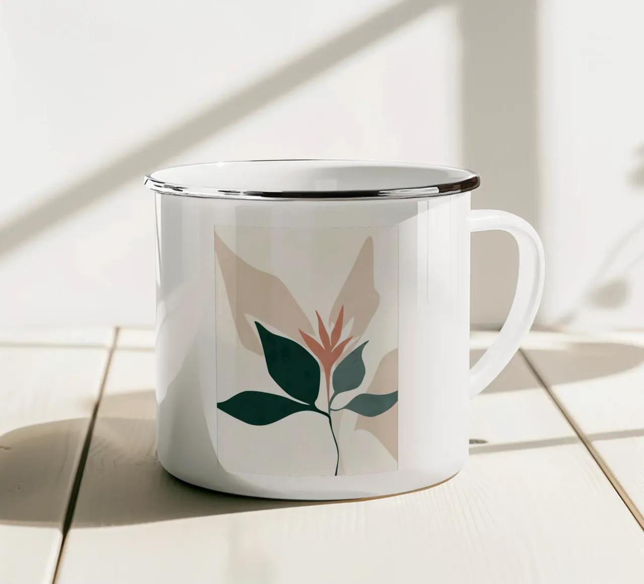 pianta fogliare minimalista tazza in smalto da Patrick L Lord
