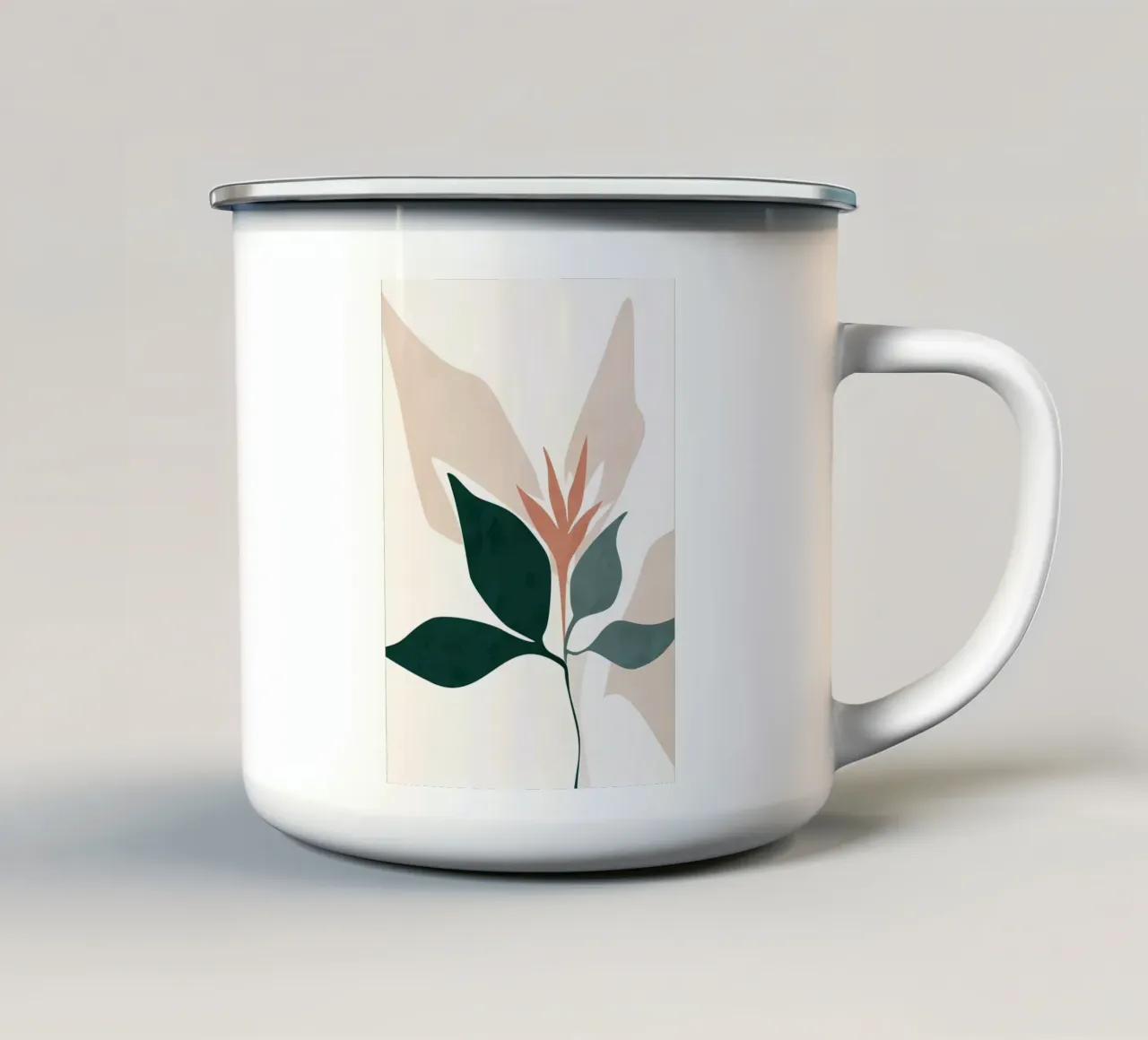 pianta fogliare minimalista tazza in smalto da Patrick L Lord