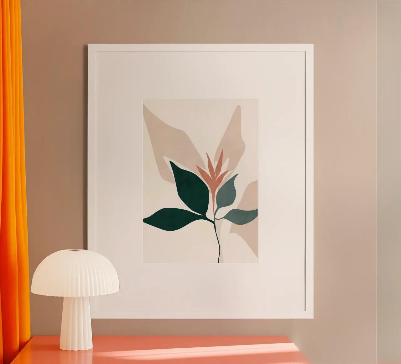 pianta fogliare minimalista poster con telaio in legno da Patrick L Lord