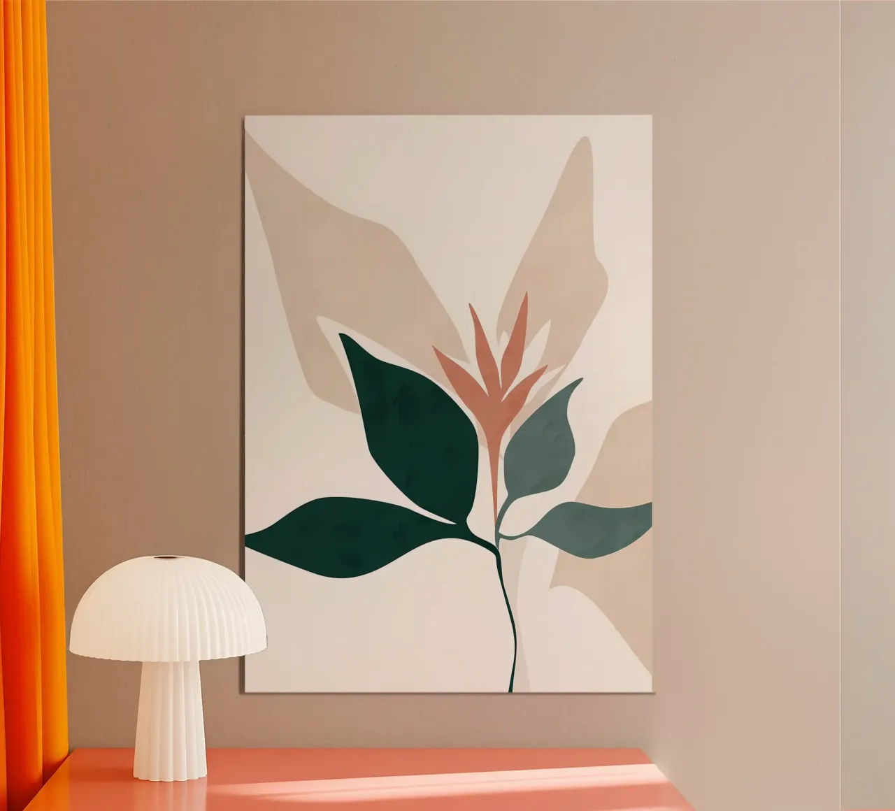 pianta fogliare minimalista poster con telaio in legno da Patrick L Lord