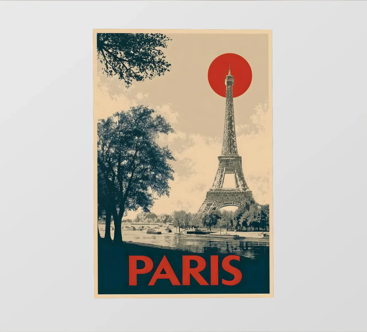 Parigi Vintage Torre Eiffel pellicola backlit da Vintage Travel Art