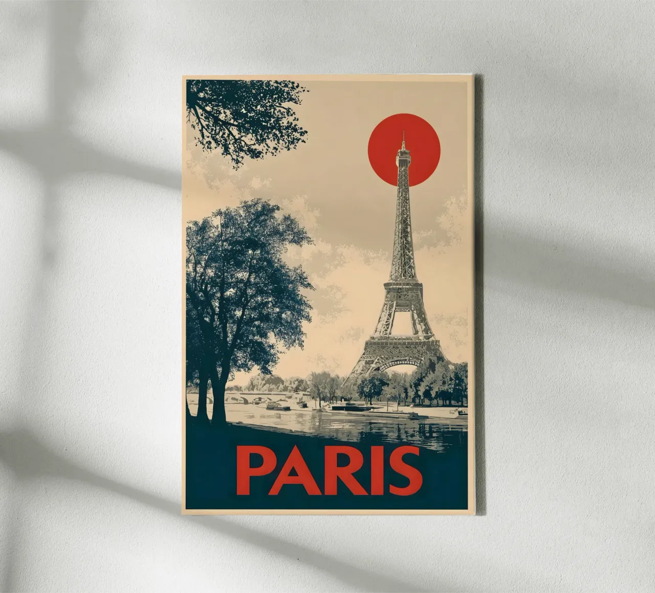 Parigi Vintage Torre Eiffel tela con Cornice a cassetta da Vintage Travel Art